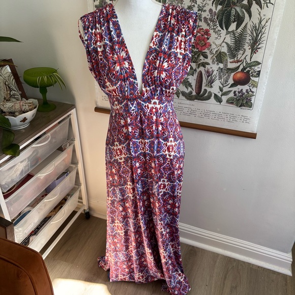 Veronica M Dresses & Skirts - Veronica Floral Boho V-Neck Maxi Dress Large